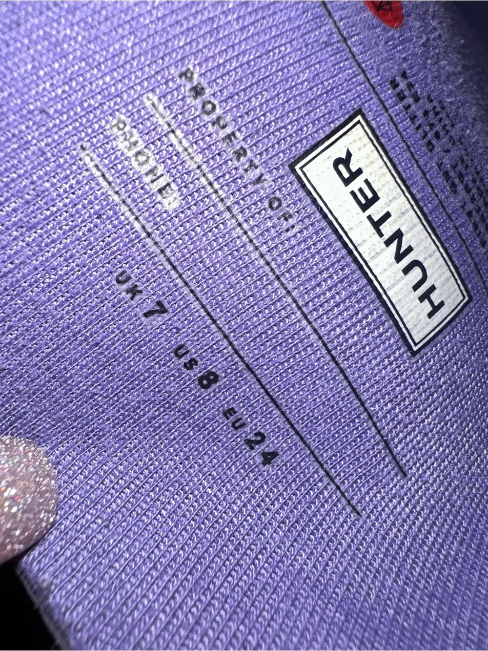 Hunter Purple Glitter Kids Rain Boots